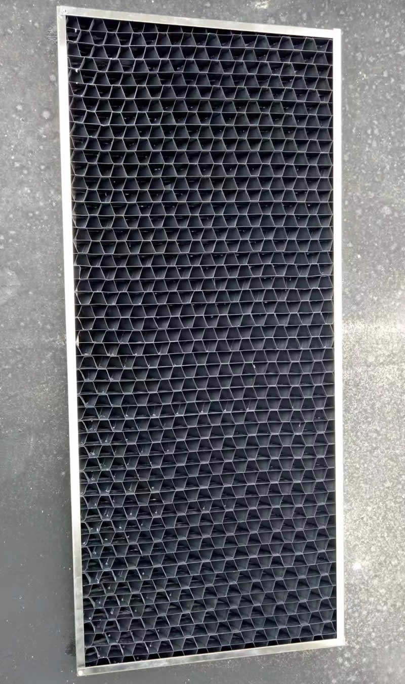 冷却塔进风格栅黑色PVC材质 可做厚度80mm不锈钢边框